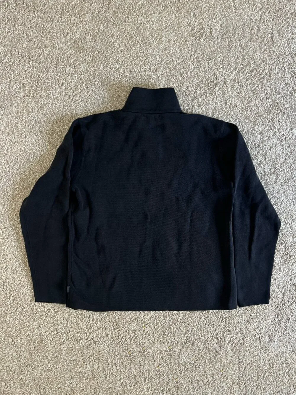 Y2K Banana Republic Quarter Zip 1/4 Zip Sweater Men Elbow Patch Cotton Black L